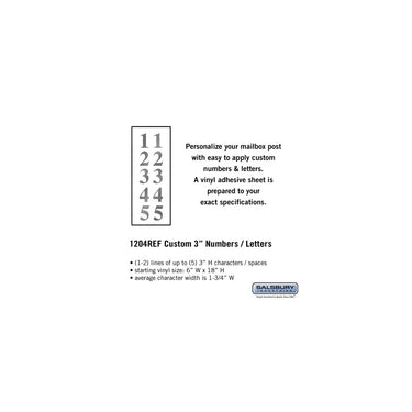 Custom Numbers / Letters - Vertical - Reflective Vinyl - 3 Inches High